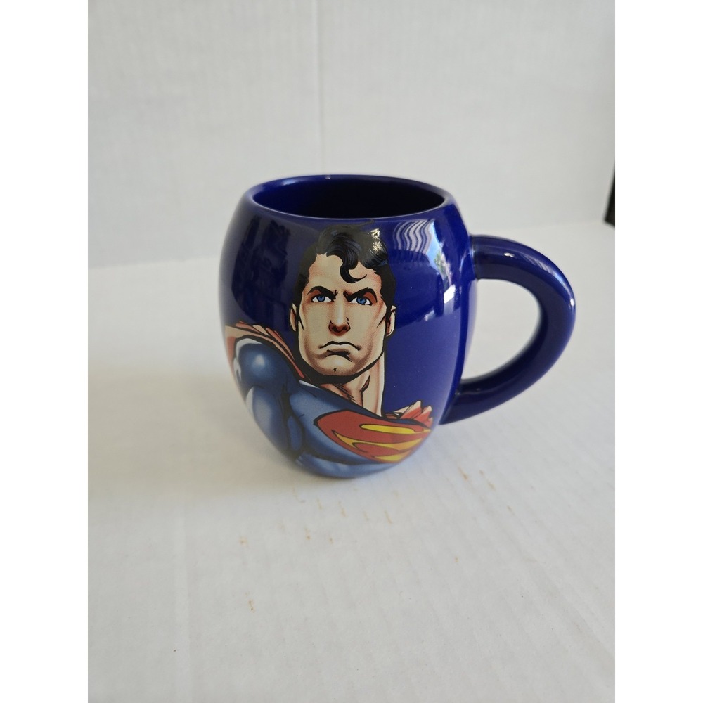 DC Comics Superman Man of Steel Figure 18 oz. Ceramic Mug Blue Round